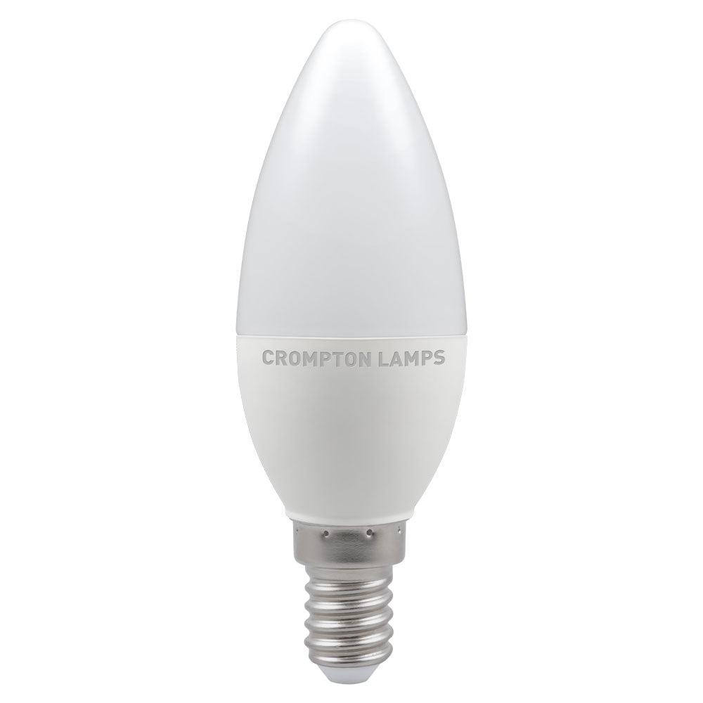 Crompton Lamps - FL-CP-LCND5SESOVWW/DIM CROM - Crompton Lamps Crompton LED Candle Thermal Plastic 5W (40W) E14 2700K Opal Dimmable MPN = 13490