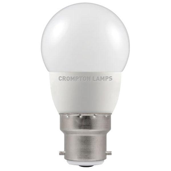 Crompton Lamps - FL-CP-LRND45BCO/5VWW/DIM CRO - Crompton Lamps 13568 Crompton LED 45mm Round Thermal Plastic 5W BC 2700K Very Warm White Opal Dimmable LED 45mm Round LED Lamps