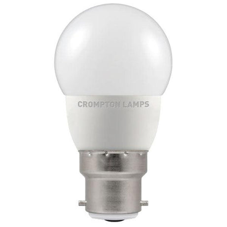 Crompton Lamps - FL-CP-LRND45BCO/5VWW/DIM CRO - Crompton Lamps 13568 Crompton LED 45mm Round Thermal Plastic 5W BC 2700K Very Warm White Opal Dimmable LED 45mm Round LED Lamps