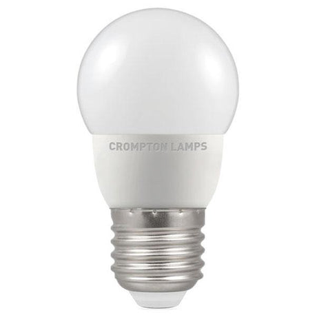 Crompton Lamps - FL-CP-LRND45ESO/5.5DL/DIM CRO - Crompton Lamps Crompton LED 45mm Round Thermal Plastic 5.5W ES E27 Edison Screwed Cap 6500K Daylight Opal Dimmable