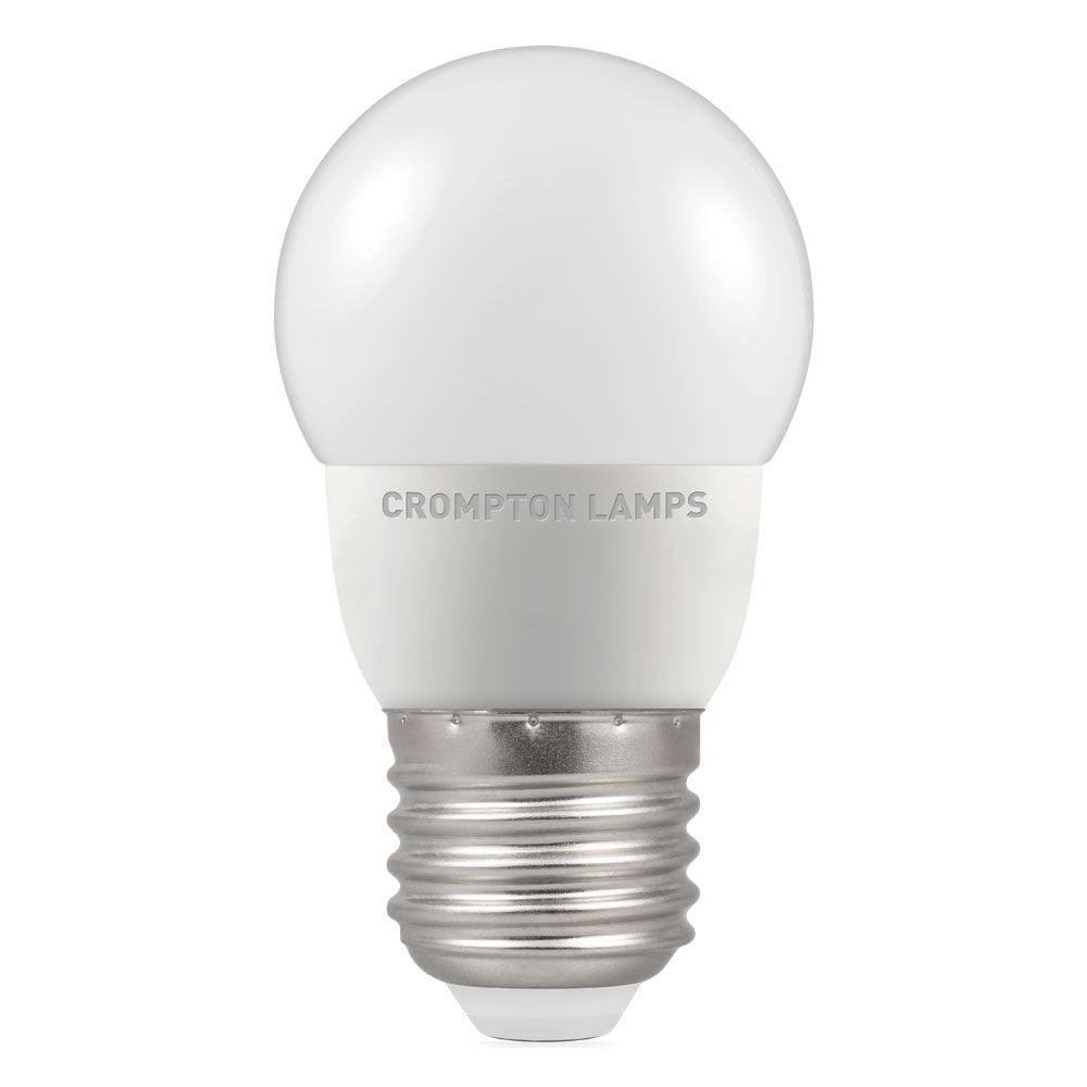 Crompton Lamps - FL-CP-LRND45ESO/5VWW/DIM CRO - Crompton Lamps Crompton LED 45mm Round Thermal Plastic 5W E27 Very Warm White Opal Dimmable MPN = 13575