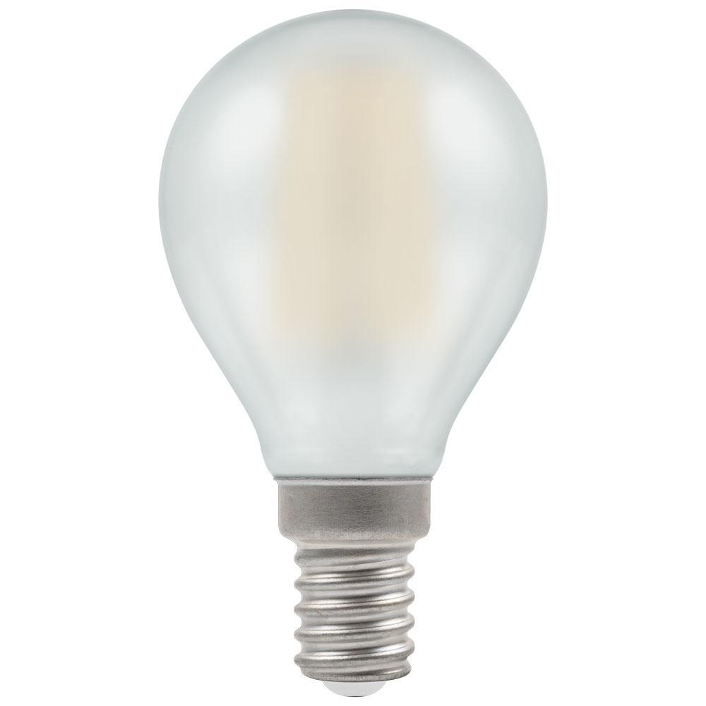 Crompton Lamps - FL-CP-LRND45SESO/4VWW CRO - Crompton Lamps Crompton LED Filament Round 4W 240V Very Warm White E14 Small Edison Screwed Cap Pearl