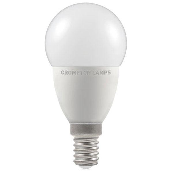 Crompton Lamps - FL-CP-LRND45SESO/5VWW/DIM CRO - Crompton Lamps LED 45mm Round Thermal Plastic 5W (40W) E14 2700K Opal Dimmable MPN = 13582