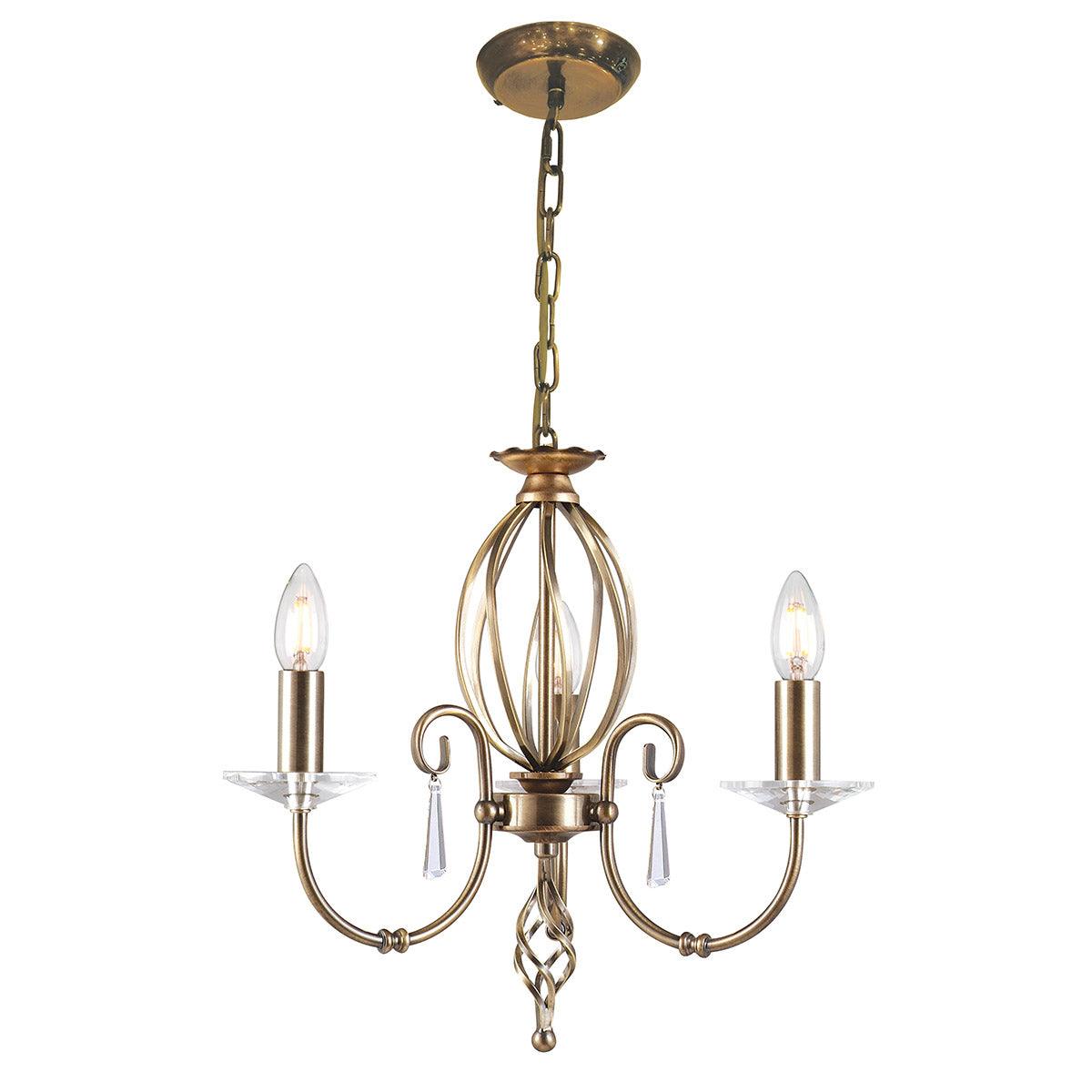 Elstead Lighting - AG3-AGED-BRASS - Elstead Lighting Chandelier from the Aegean range. Aegean 3 Light Chandelier Product Code = AG3-AGED-BRASS