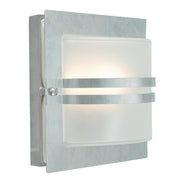 Elstead Lighting - BERN-E27-GAL-F - Norlys Outdoor Wall Light from the Bern range. Bern 1 Light Wall Lantern - Galvanised With Frosted Glass Product Code = BERN-E27-GAL-F