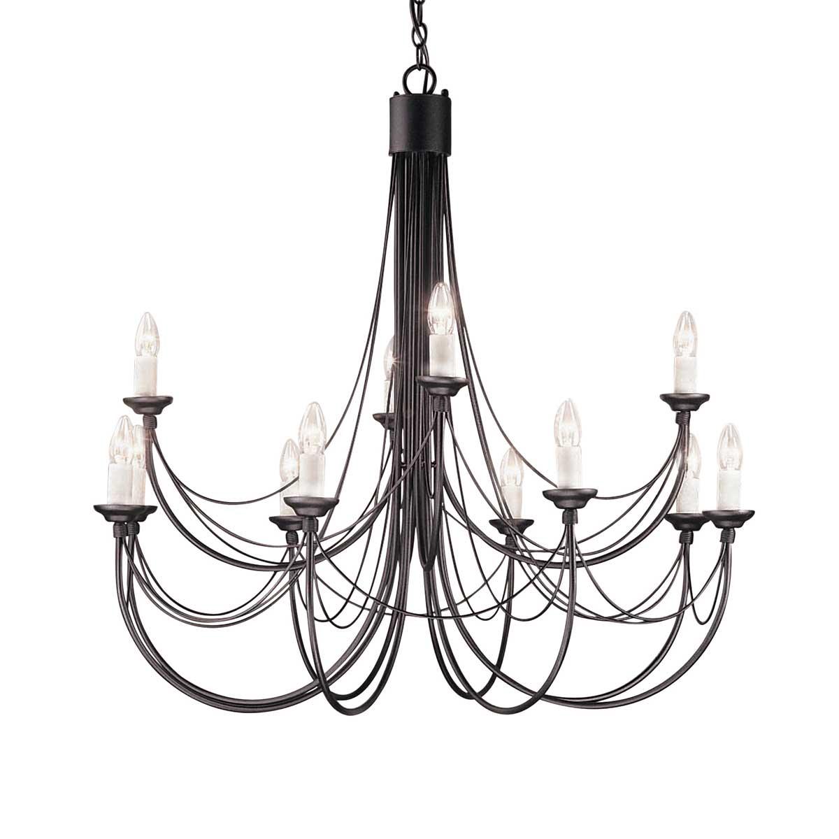 Elstead Lighting - CB12-BLACK - Elstead Lighting Chandelier from the Carisbrooke range. Carisbrooke 12 Light Chandelier Product Code = CB12-BLACK