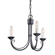 Elstead Lighting - CH3-BLACK - Elstead Lighting Chandelier from the Chartwell range. Chartwell 3 Light Chandelier Product Code = CH3-BLACK