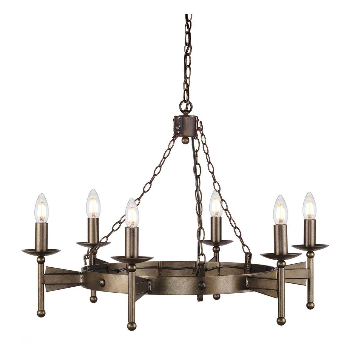 Elstead Lighting - CW6-OLD-BRZ - Elstead Lighting Chandelier from the Cromwell range. Cromwell 6 Light Chandelier Product Code = CW6-OLD-BRZ