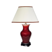 Elstead Lighting - DL-MAJIN-SMALL-TL-OXB - Elstead Lighting Table Lamp from the Oxblood range. Majin Oxblood Red Jar 1 Light Table Lamp with Polycotton shade Product Code = DL-MAJIN-SMALL-TL-OXB