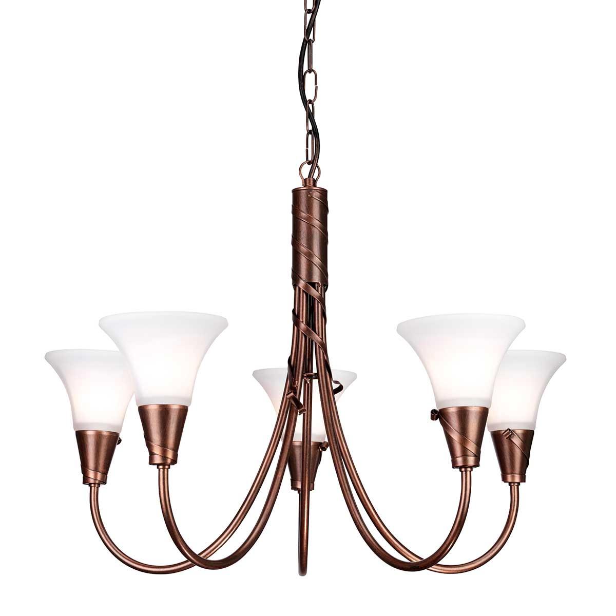 Elstead Lighting - EM5-COPPER - Elstead Lighting Chandelier from the Emily range. Emily 5 Light Chandelier Product Code = EM5-COPPER