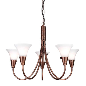 Elstead Lighting - EM5-COPPER - Elstead Lighting Chandelier from the Emily range. Emily 5 Light Chandelier Product Code = EM5-COPPER