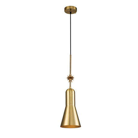 Elstead Lighting - ETOILE-P-M-AB - Elstead Lighting Pendant from the Etoile range. Etoile 1lt Medium Pendant - Aged Brass and Gold Leaf Product Code = ETOILE-P-M-AB