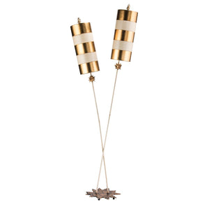 Elstead Lighting - FB-NETTLELUX-G-FL - Flambeau Floor Lamp from the Nettle range. Nettle Luxe 2 Light Floor Lamp - Gold Product Code = FB-NETTLELUX-G-FL