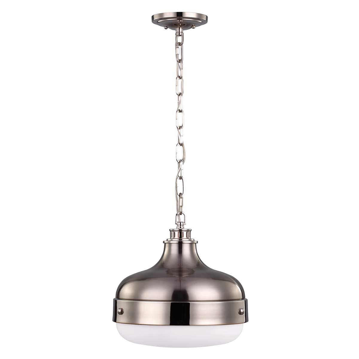 Elstead Lighting - FE-CADENCE-2P-BS - Feiss Pendant from the Cadence range. Cadence 2 Light Pendant - Polished Nickel/Brushed Steel Product Code = FE-CADENCE-2P-BS