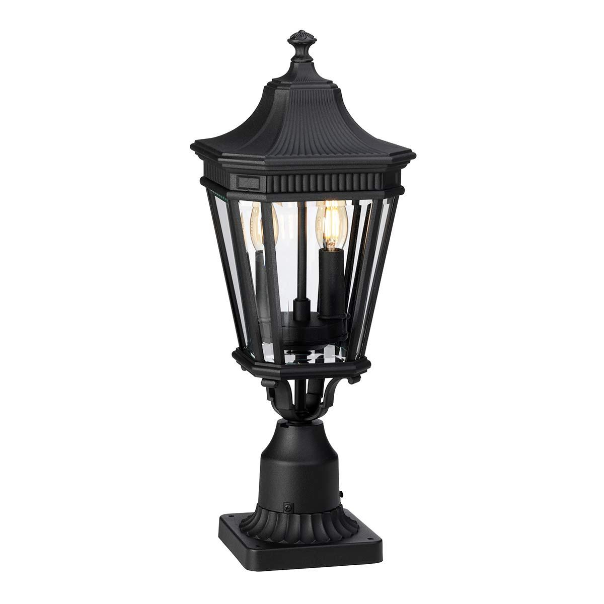 Elstead Lighting - FE-COTSLN3-M-BK - Feiss Pedestal Lantern from the Cotswold Lane range. Cotswold Lane 2 Light Medium Pedestal Product Code = FE-COTSLN3-M-BK