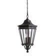 Elstead Lighting - FE-COTSLN8-L-BK - Feiss Outdoor Hanging from the Cotswold Lane range. Cotswold Lane 3 Light Large Chain Lantern Product Code = FE-COTSLN8-L-BK