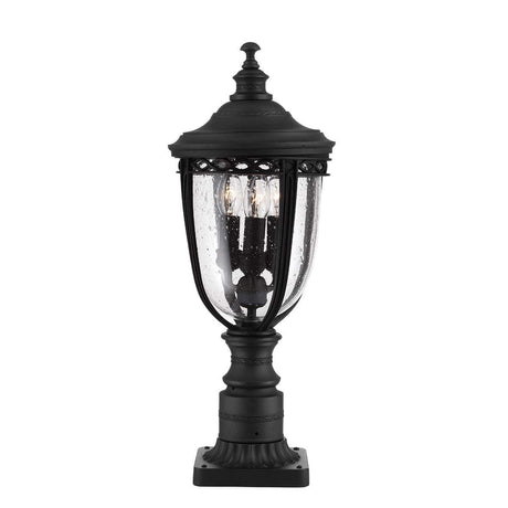 Elstead Lighting - FE-EB3-M-BLK - Feiss Pedestal Lantern from the English Bridle range. English Bridle 3 Light Medium Pedestal Product Code = FE-EB3-M-BLK