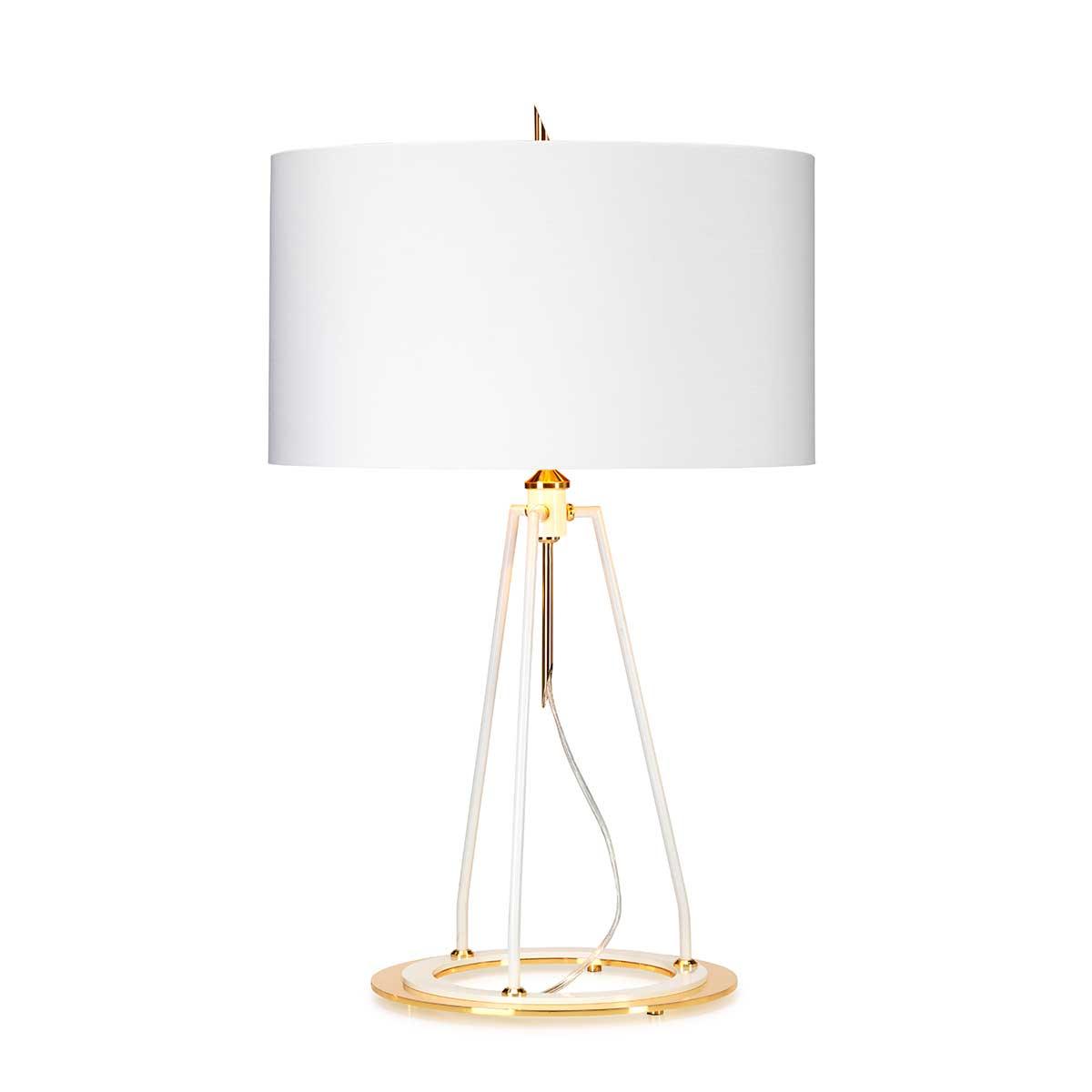 Elstead Lighting - FERRARA-TL-WPG - Elstead Lighting Table Lamp from the Ferrara range. Ferrara Table Lamp - White and Polished Gold Product Code = FERRARA-TL-WPG