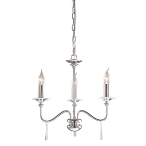 Elstead Lighting - FP3-POL-NICKEL - Elstead Lighting Chandelier from the Finsbury Park range. Finsbury Park 3 Light Chandelier Product Code = FP3-POL-NICKEL