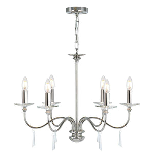 Elstead Lighting - FP6-POL-NICKEL - Elstead Lighting Chandelier from the Finsbury Park range. Finsbury Park 6 Light Chandelier Product Code = FP6-POL-NICKEL