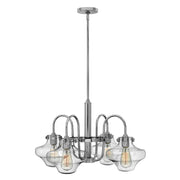 Elstead Lighting - HK-CONGRESS4-B-CM - Hinkley Chandelier from the Congress range. Congress 4 Light Clear Tiered Glass Chandelier - Chrome Product Code = HK-CONGRESS4-B-CM