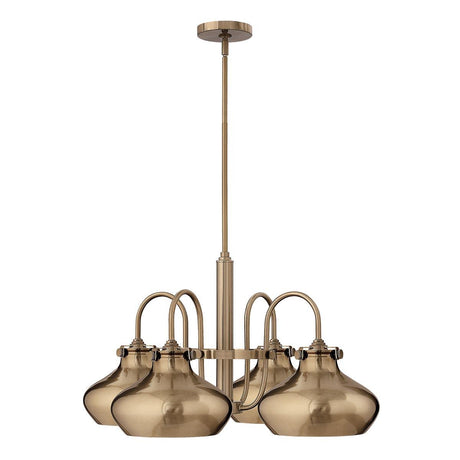 Elstead Lighting - HK-CONGRESS4-C-BC - Hinkley Chandelier from the Congress range. Congress 4 Light Chandelier - Brushed Caramel Product Code = HK-CONGRESS4-C-BC