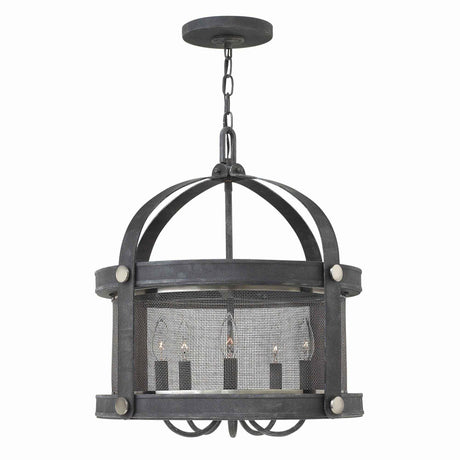 Elstead Lighting - HK-HOLDEN5-DZ - Hinkley Chandelier from the Holden range. Holden 5 Light Chandelier - Aged Zinc Product Code = HK-HOLDEN5-DZ