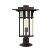 Elstead Lighting - HK-MANHATTAN3-M - Hinkley Pedestal Lantern from the Manhattan range. Manhattan 1 Light Pedestal Product Code = HK-MANHATTAN3-M