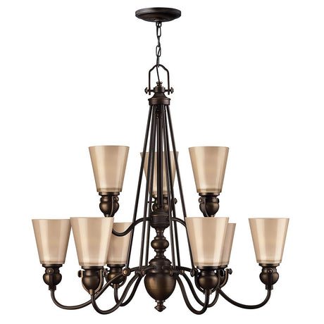 Elstead Lighting - HK-MAYFLOWER9 - Hinkley Chandelier from the Mayflower range. Mayflower 9 Light Chandelier Product Code = HK-MAYFLOWER9