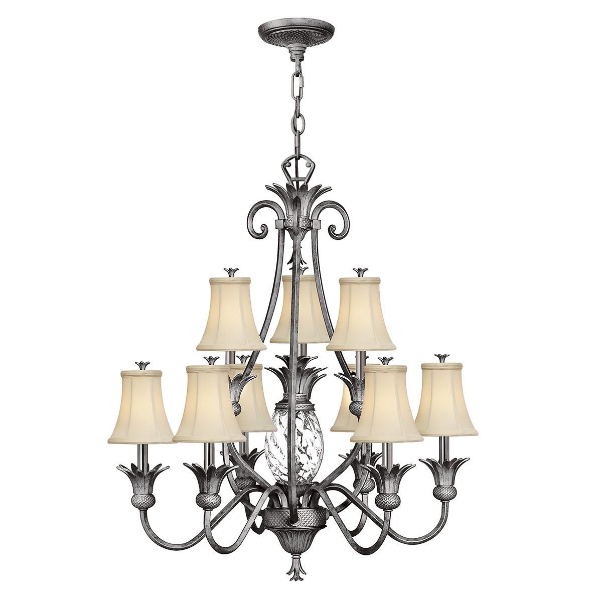 Elstead Lighting - HK-PLANT10-PL - Hinkley Chandelier from the Plantation range. Plantation 10 Light Chandelier Product Code = HK-PLANT10-PL