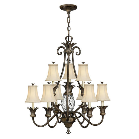 Elstead Lighting - HK-PLANT10-PZ - Hinkley Chandelier from the Plantation range. Plantation 10 Light Chandelier Product Code = HK-PLANT10-PZ