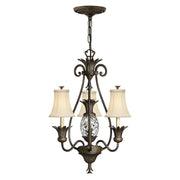 Elstead Lighting - HK-PLANT3-PZ - Hinkley Chandelier from the Plantation range. Plantation 3 Light Chandelier Product Code = HK-PLANT3-PZ