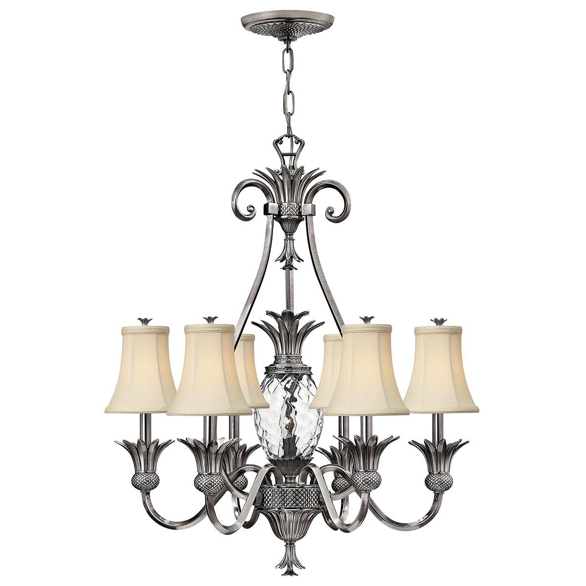 Elstead Lighting - HK-PLANT7-PL - Hinkley Chandelier from the Plantation range. Plantation 7 Light Chandelier Product Code = HK-PLANT7-PL