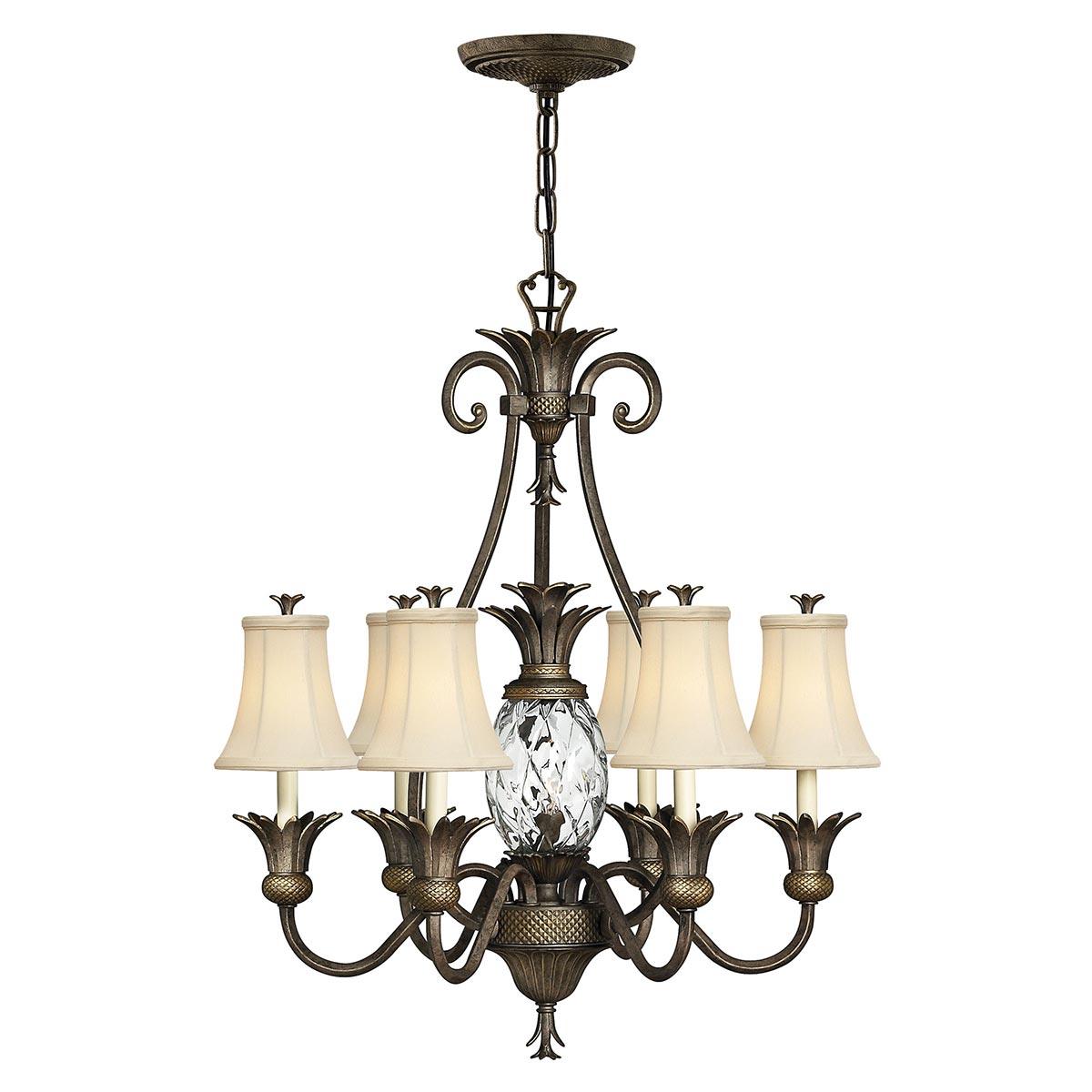 Elstead Lighting - HK-PLANT7-PZ - Hinkley Chandelier from the Plantation range. Plantation 7 Light Chandelier Product Code = HK-PLANT7-PZ