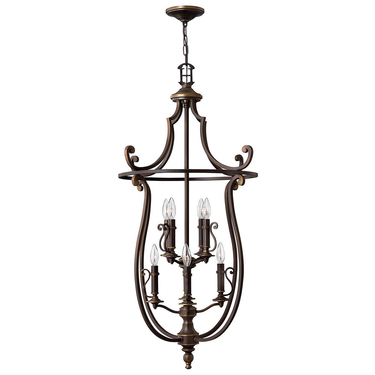 Elstead Lighting - HK-PLYMOUTH8-P - Hinkley Chandelier from the Plymouth range. Plymouth 8 Light Pendant Product Code = HK-PLYMOUTH8-P