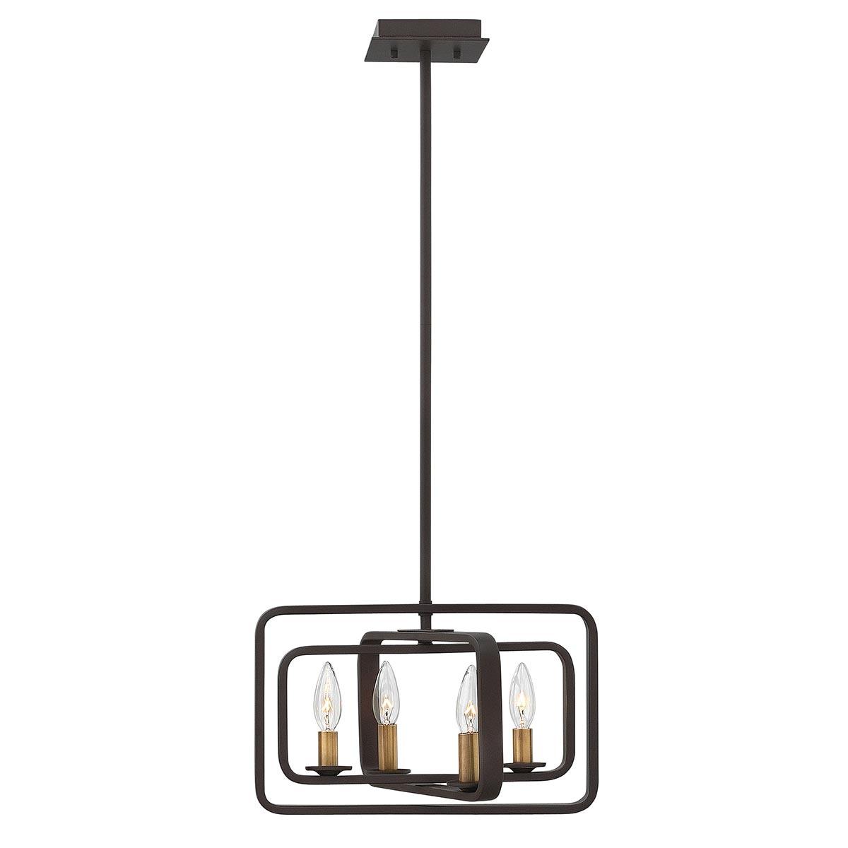 Elstead Lighting - HK-QUENTIN-4P-A - Hinkley Pendant from the Quentin range. Quentin 4 Light Wide Pendant Chandelier - Bronze Product Code = HK-QUENTIN-4P-A