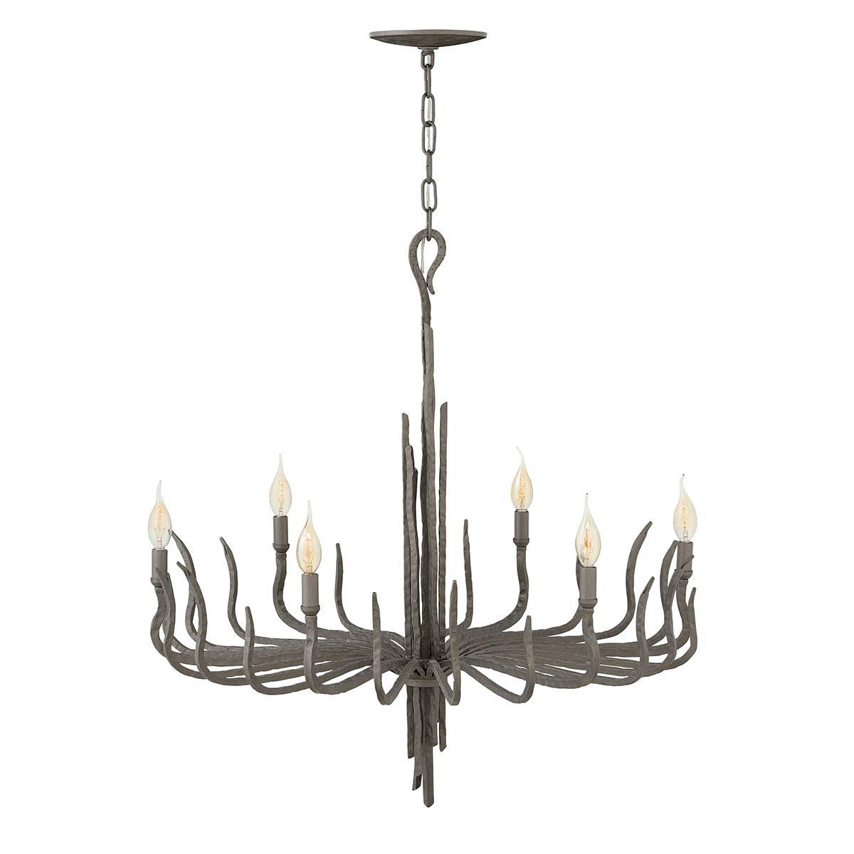 Elstead Lighting - HK-SPYRE6C-MMB - Hinkley Chandelier from the Spyre range. Spyre 6 Light Chandelier Product Code = HK-SPYRE6C-MMB