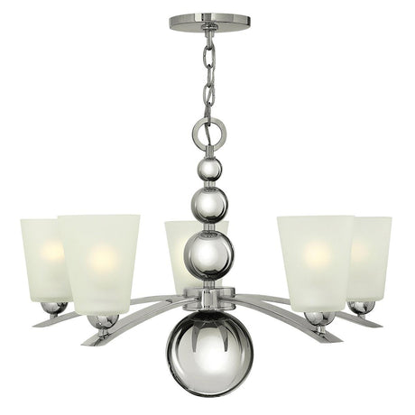 Elstead Lighting - HK-ZELDA5-PN - Hinkley Chandelier from the Zelda range. Zelda 5 Light Chandelier Product Code = HK-ZELDA5-PN