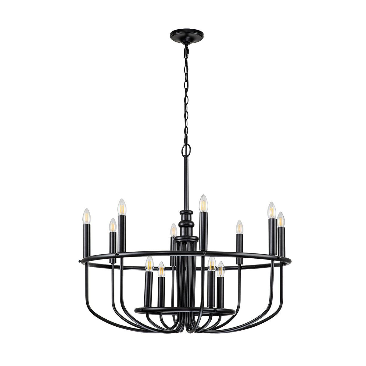 Elstead Lighting - KL-CAPITOL-HILL12-BLK - Kichler Chandelier from the Capitol Hill range. Capitol Hill 12lt Chandelier Product Code = KL-CAPITOL-HILL12-BLK