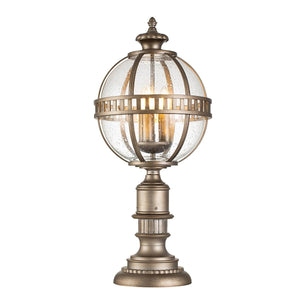 Elstead Lighting - KL-HALLERON-3M-BU - Kichler Pedestal Lantern from the Halleron range. Halleron 3 Light Pedestal Lantern Product Code = KL-HALLERON-3M-BU