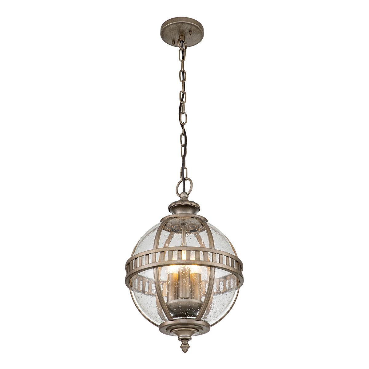 Elstead Lighting - KL-HALLERON-8M-BU - Kichler Outdoor Hanging from the Halleron range. Halleron 3 Light Chain Lantern Product Code = KL-HALLERON-8M-BU