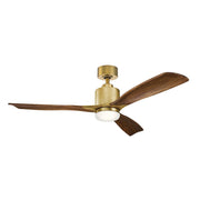 Elstead Lighting - KLF-RIDLEY2-52-NB - Kichler Ceiling Fan Ridley II - 52in / 132cm Fan - Natural Brass part Number = KLF-RIDLEY2-52-NB