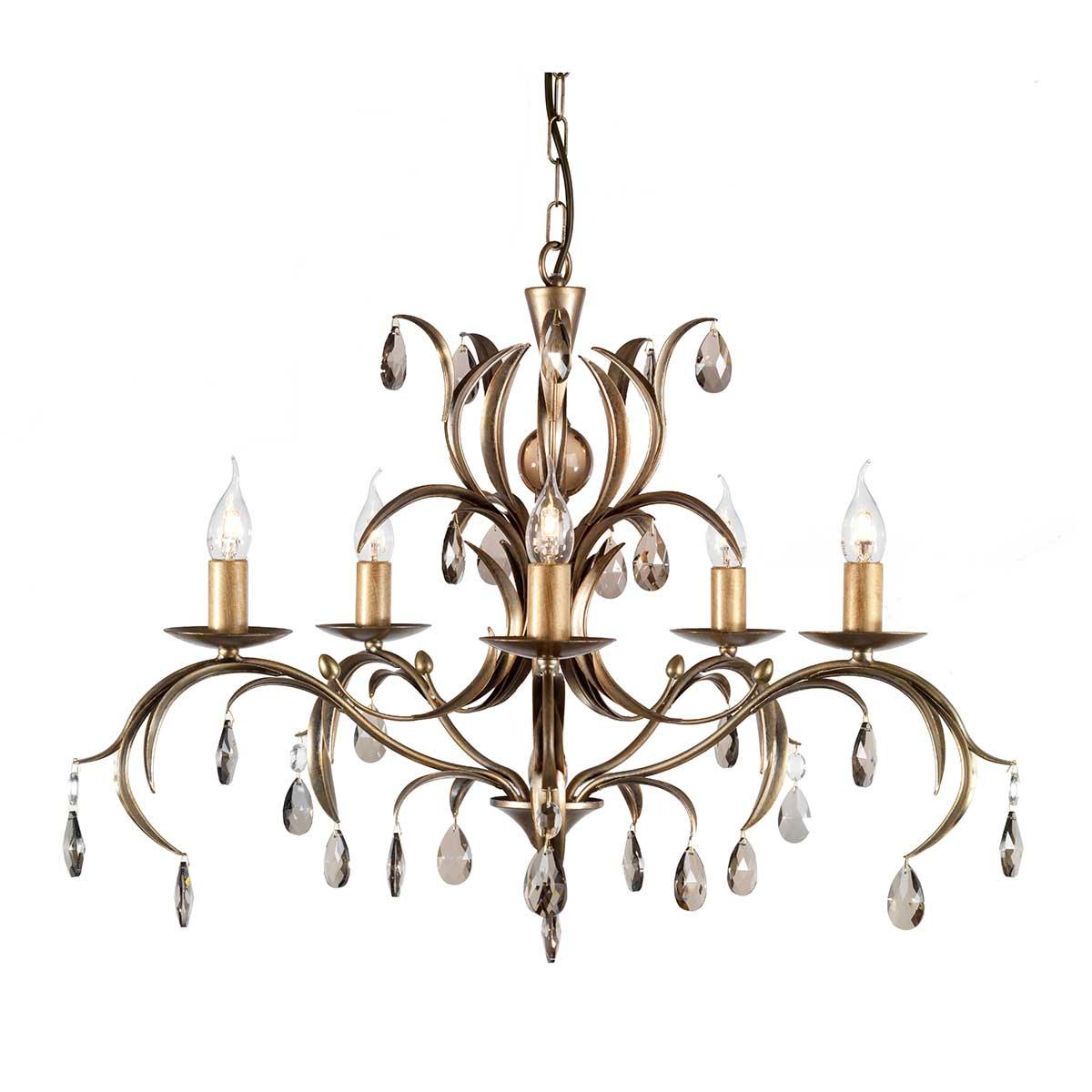 Elstead Lighting - LL5-ANT-BRZ - Elstead Lighting Chandelier from the Lily range. Lily 5 Light Chandelier Product Code = LL5-ANT-BRZ