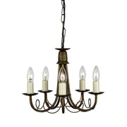 Elstead Lighting - MN5-BLK-GOLD - Elstead Lighting Chandelier from the Minster range. Minster 5 Light Chandelier Product Code = MN5-BLK-GOLD