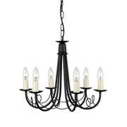 Elstead Lighting - MN6-BLACK - Elstead Lighting Chandelier from the Minster range. Minster 6 Light Chandelier Product Code = MN6-BLACK