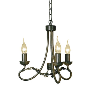 Elstead Lighting - OV3-BLK-GOLD - Elstead Lighting Chandelier from the Olivia range. Olivia 3 Light Chandelier Product Code = OV3-BLK-GOLD