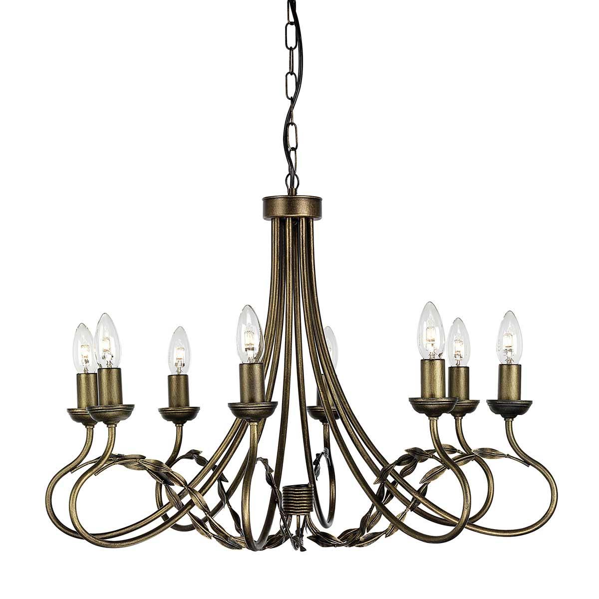 Elstead Lighting - OV8-BLK-GOLD - Elstead Lighting Chandelier from the Olivia range. Olivia 8 Light Chandelier Product Code = OV8-BLK-GOLD