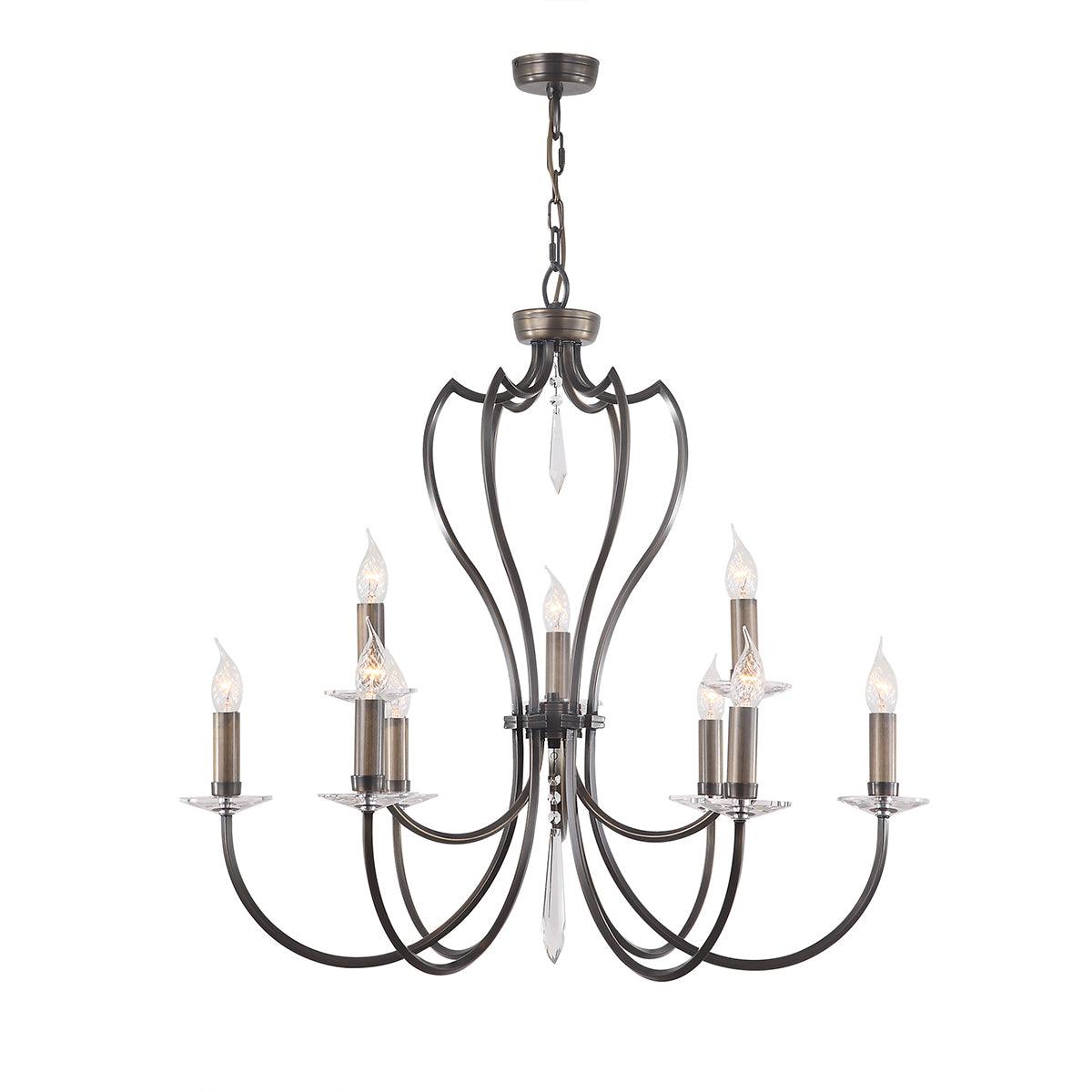 Elstead Lighting - PM9-DB - Elstead Lighting Chandelier from the Pimlico range. Pimlico 9 Light Chandelier - Dark Bronze Product Code = PM9-DB