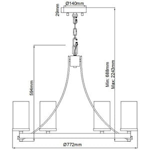 Elstead Lighting - QN-ANGELO6 - Elstead Lighting Quintiesse Collection Angelo 6 Light Chandelier from the Angelo range. Part Number - QN-ANGELO6