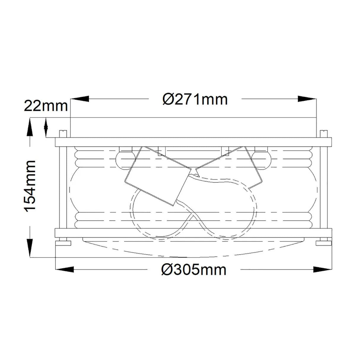 Elstead Lighting - QN-ASHLANDBAY-F-NBR-BATH - Ceiling Flush